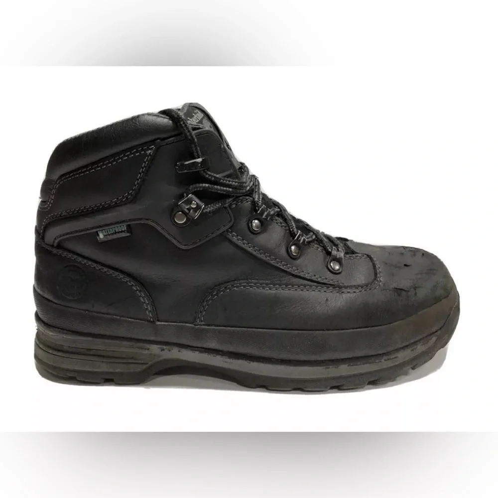 Timberland Pro Men's Euro Hiker, Black Leather Waterproof Boots, Size 9Wide